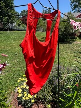 Andie Catalina Flat One-Piece Swimsuit in Cherry Red